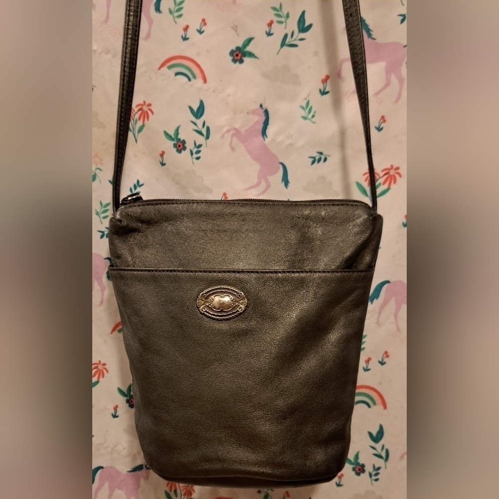 Vintage Y2K Fossil Explorer Metallic Silver Causal Everyday Hobo Crossbody Purse